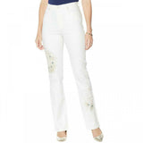 DG2 by Diane Gilman Women's Peacock Embellished Boot Cut Jeans
