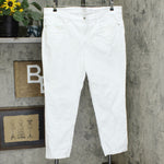 Denim & Co. Women's Studio Distressed Classic Denim Ankle Jeans White 16