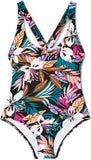 Kona Sol Twist-Back Medium-Coverage One Piece Swimsuit Tropical Medium