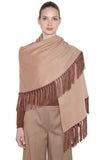 Max Mara Women's Fringed Cashmere Wrap with Leather Tassels