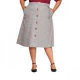 Ava & Viv Women's Plus Size Plaid Button Front Skirt