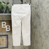 Hilary Radley Women's Stretch Seersucker Pull On Ankle Pants Beige Stripe Small