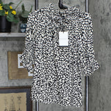 Who What Wear Women's Printed Elbow Sleeve High Neck Popover Blouse 78421912