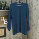Denim & Co. Women's Long Sleeve Trapeze Hem Knit Top Fall Teal Medium