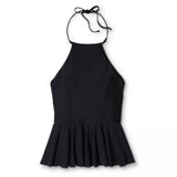 Sea Angel Women's High-Neck Halter Peplum Tankini Top