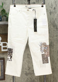 DG2 by Diane Gilman Women's Classic Stretch Embroidered Cropped Jeans