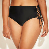 Xhilaration Women's Plus Size Lace Up High Waist Bikini Bottom
