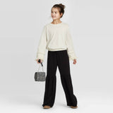 Art Class Girls' Knit Pullover Crochet Detail Top