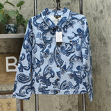 DG2 by Diane Gilman Women's Plus Size Virtual Stretch Printed Denim Jacket