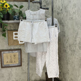 Carole Hochman Women's 4 Piece Knit Pajama Set Grey / White Medium