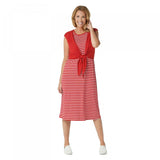 Cuddl Duds Women's Flexwear Tie Front Midi Dress