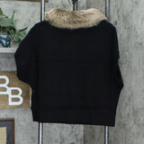 Dolce Cabo Women's Faux Fur Collar Structured Cardigan