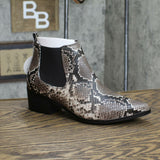 Blondo Emelia Waterproof Chelsea Bootie Brown Snake Leather 8.5