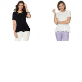 DG2 by Diane Gilman Women's Asymmetric Ruffle Hem Top