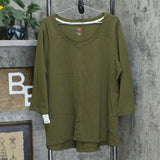 NWT Isaac Mizrahi Live! Essentials Pima Cotton 3/4 Sleeve Top. A300290 XS