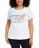 NWT Karen Scott Plus Size Embellished Bicycle Knit Top. 100089328WN Plus 2X