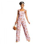 Xhilaration Women's Floral Print Sleeveless Button Front Jumpsuit