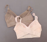 Rhonda Shear 2 Pack Mesh Back Molded Cup Bras Mocha/ Pink Medium