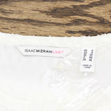 NWT Isaac Mizrahi Live! Women's Clip Dot Blouse With Ladder Lace Detail 2