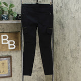 INC International Concepts Women's Petite Skinny Utility Pants Deep Black 2P
