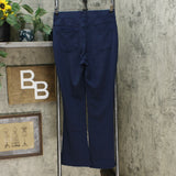 DG2 by Diane Gilman Stretch Ponte Boot Cut Pants Navy Petite Small