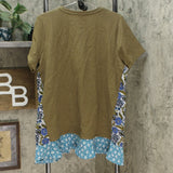 LOGO by Lori Goldstein Women's Classic French Terry Top with Woven Panels
