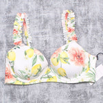 Shade & Shore Women's Lightly Lined Ruffle Strap Bikini Top