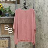 Love Scarlett Women's Plus Size Kimono Sleeve Cold-Shoulder Top