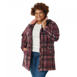Denim & Co. Women's Fleece Bonded To Sherpa Coat with Detachable Hood