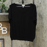 Jessica Simpson Women's Esther Ruched Bottom Short Sleeve T-Shirt Black Large
