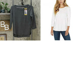 Gloria Vanderbilt Women's 3/4 Sleeve Slub Knit T-Shirt