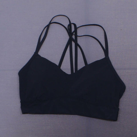 All In Motion Women's Low Support Strappy Long Line Bra Black Medium