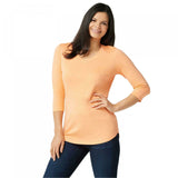 Isaac Mizrahi Live! Women's Essentials Pima Cotton 3/4 Sleeve Tunic Top