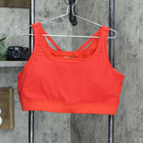 WVVY Power Mesh Overlay Sports Bra with Removable Pads Red Plus 2X