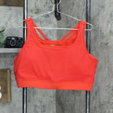 WVVY Power Mesh Overlay Sports Bra with Removable Pads Red Plus 2X