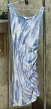 Skinnygirl Women's Connie Side Ruched Midi Tank Dress Blue Tie Dye Medium