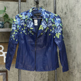 Colleen Lopez Women's Embroidered Faux Leather Jacket