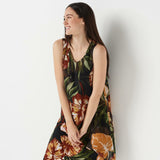 Susan Graver Women's Liquid Knit Dress With Chiffon Overlay