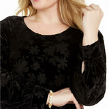 Calvin Klein Women's Plus Size Puff Sleeve Burnout Print Dress