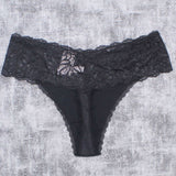 Auden Women's Plus Size Micro Thong With Lace Waistband