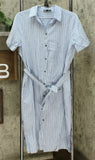 DG2 by Diane Gilman SoftCell Stripe Duster Dress Chambray Blue Large