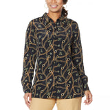 DG2 by Diane Gilman Women's All-Over Print Silk Blend Blouse