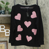 INC International Concepts Women's Plus Size Sequin Heart Sweatshirt