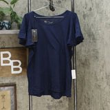 DG2 by Diane Gilman Women's Hi Low Flutter Sleeve T-Shirt