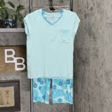 AnyBody Women's Cozy Knit Fruit Slice Printed Pajama Set Bright Mint XXS