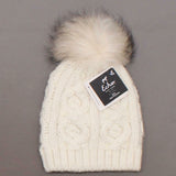 Echo Women's Fur Pom Pom Cable Knit Beanie
