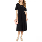Nina Leonard Women's Petite Nicole Belted Midi Dress With Godet Detail