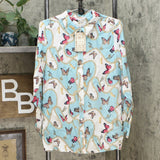 DG2 by Diane Gilman Women's All-Over Print Silk Blend Blouse