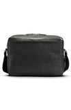 Shinola Zip Top Leather Messenger Camera Bag Black