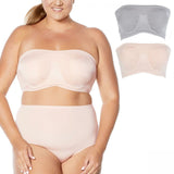 Rhonda Shear Plus Size 2 Pack Underwire Bandeau Bras with Removable Pads